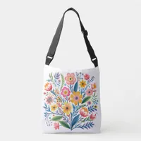 Floral Circle Tote Bag, Watercolor Flower