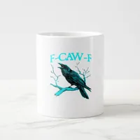 Crow F-Caw-F Funny Bird Retro Design Creative Styl Giant Coffee Mug