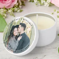 Modern Bride and Groom Custom Photo Wedding Mini Candle Favors
