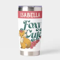 Foxy Cute with Flowers Insulated Tumbler