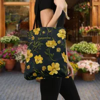 Elegant Yellow Buttercup Flower Tote Bag