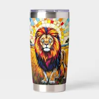 Vibrant Colorful Lion Mosaic   Insulated Tumbler
