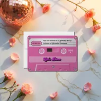 Let’s Disco Retro Cassette Tape Birthday Party Invitation