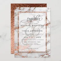 Copper and  Marble Wedding Bold Elegance Invitation