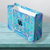 Custom Logo Iridescent Large Paper Shopping Bag