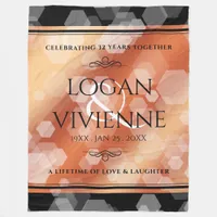 Elegant 8th 32nd Bronze Wedding Anniversary Fleece Blanket