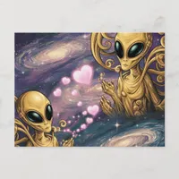 Aliens in Love Postcard