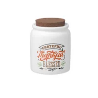 thankful grateful blessed candy jar