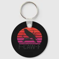 F-Caw-F Funny Crow Classic Minimal Clean Keychain