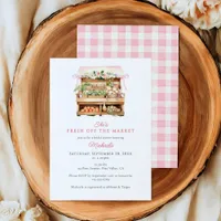Fresh Off The Market Watercolor Bridal Shower Invitation