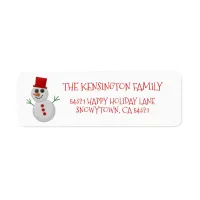 Cute Rustic Christmas Holiday Felt Snowman Label