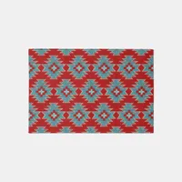 Southwest Mesas Red & Turquoise Geometric 3x2 Rug