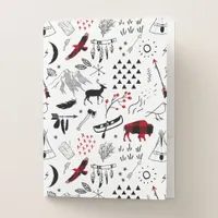 Buffalo Adventures Black and Red Plaid ID599 Pocket Folder