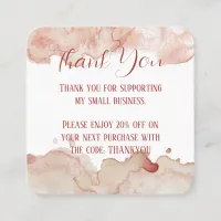 Pink Watercolor Thank You Card