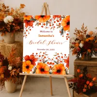 Rustic Orange Floral Berry Botanical Bridal Shower Foam Board