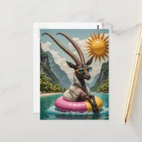 Oryx in Sunglasses enjoys Float Trip Postcard