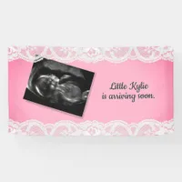 Ultrasound Pink Baby Shower Banner