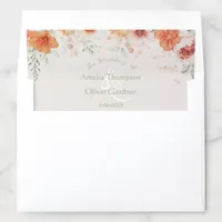 Elegant Blush Pink Watercolor Flowers Wedding Envelope Liner