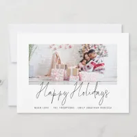 Family Photo 2025 Calendar Script Happy Holidays Holiday Card