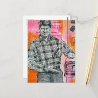 Retro Paint Man Collage Postcard