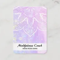 *~* AP2 Pastel Abstract QR code Mandala Foil  Business Card