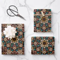 Abstract Holiday Cheer: Seamless Festive Wrapping Paper Sheets