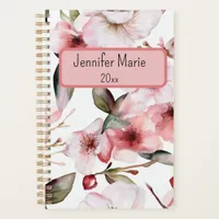 Floral Planner Personalize with Name, Year