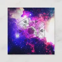 *~* Celtic Boho Aztec Nebula Tribal Galaxy Square Business Card