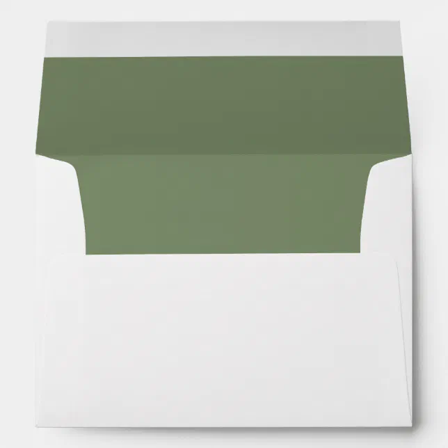 Sage Green Lined Return Address Envelope