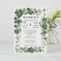 Elegant Ivy Wedding Table Plan and Invitations