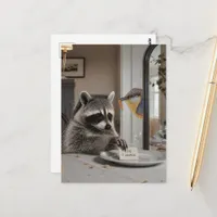Funny Raccoon IOU 1 Cookie  Postcard