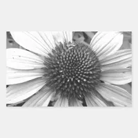 Flower in black and white rectangular sticker