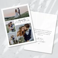 Calligraphy Script Multi Photo Wedding Thank You Card