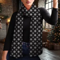 Snowflake Black and White Christmas Scarf