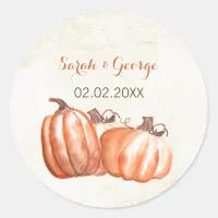 watercolor pumpkins fall wedding favors stickers