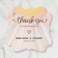 *~* Rainbow Sunbeams Hearts Thank You Wedding Favor Tags