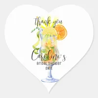 Aperol Spritz Cocktail Italian Style Bridal Shower Heart Sticker