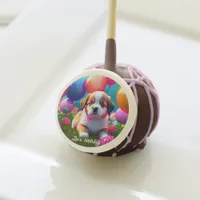 Cute puppy with balloons - birthday  cake pops