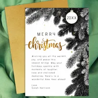 Rustic Pine Branch Non-Photo Christmas Card
