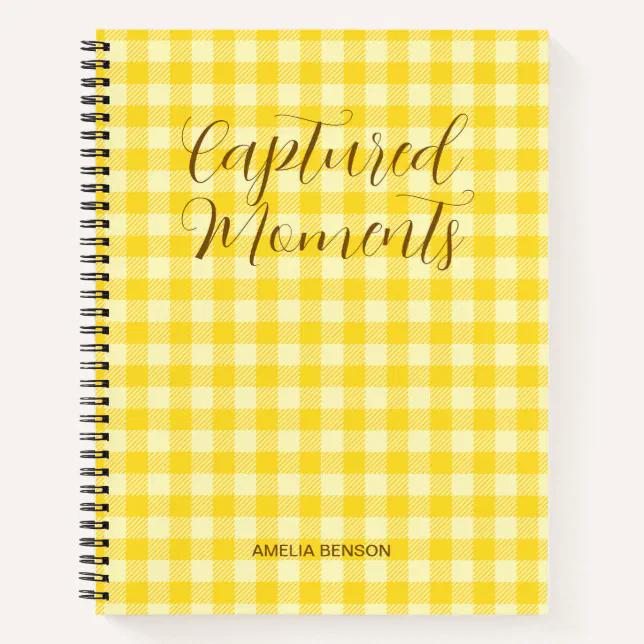 Sun Yellow Plaids, Tartan, Buffalo Checks Pattern Notebook