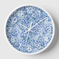 Gorgeous blue hydrangeas - floral pattern  clock