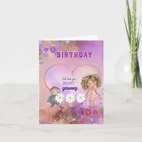 Granny Pretty Purple Pink Birthday  Card