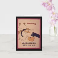 WWII Malaria Mosquitoes Congratulations Card