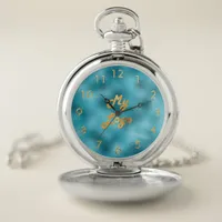 Blue ocean custom logo image business  pocket watch