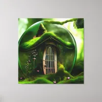 Fairy House In A Glass Orb In The Mossy Forest Canvas Print