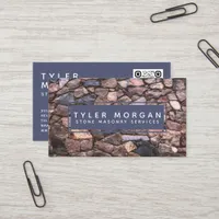 Modern Stone Masonry Bricklayer Business Card