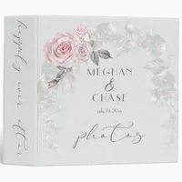 Pretty Pink Rose Wedding Arch 3 Ring Binder
