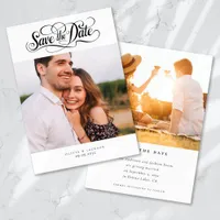 Calligraphy Script Photo Wedding Save The Date