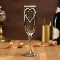 Happy Valentine’s Day heart personalizable  Champagne Flute