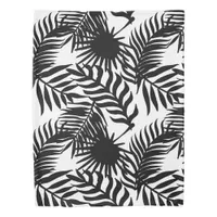 Tropical Palm Leaves Print in Black and White Duvet Cover